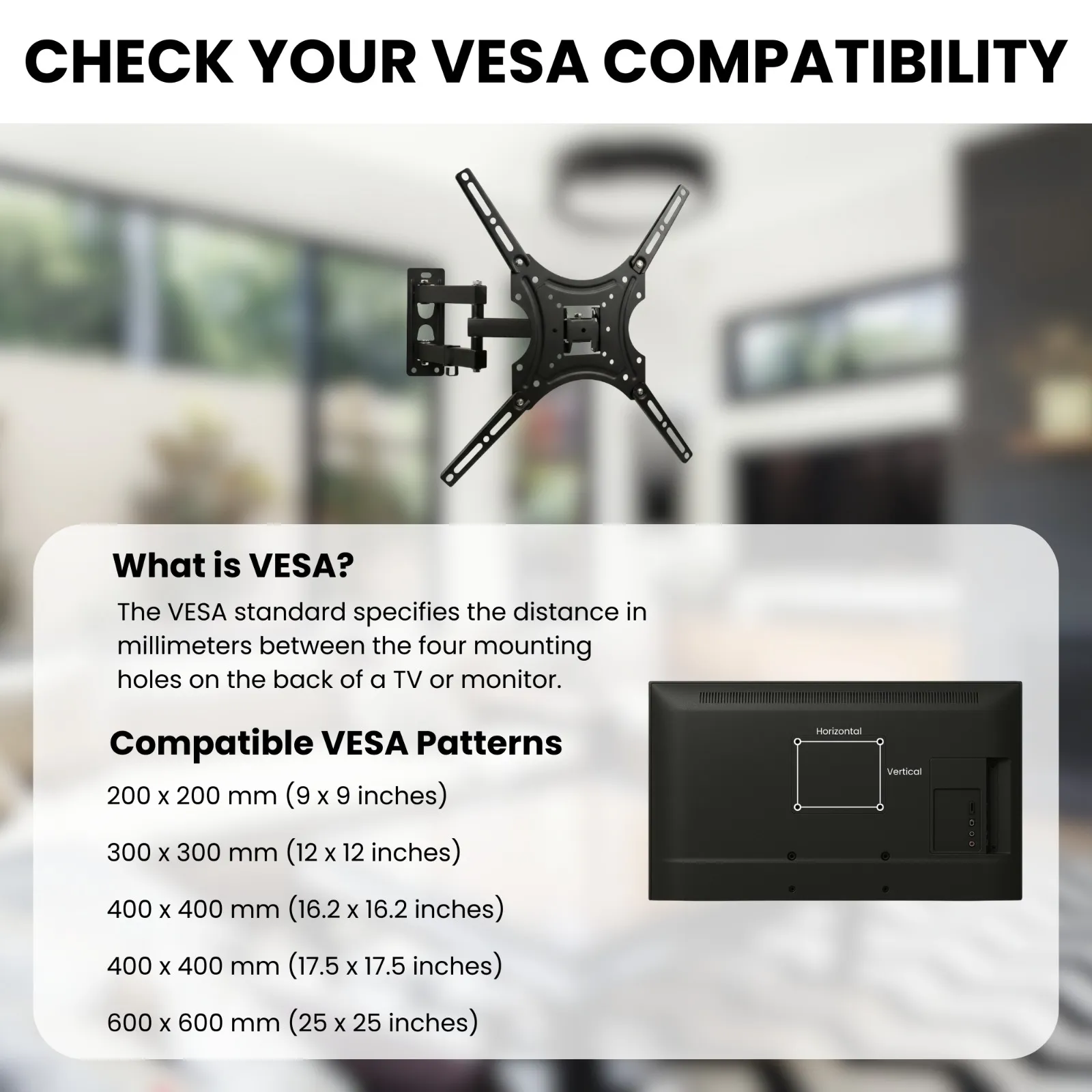 Wall Mount Kit 32" To 55" | Moveable and Adjustable view 3